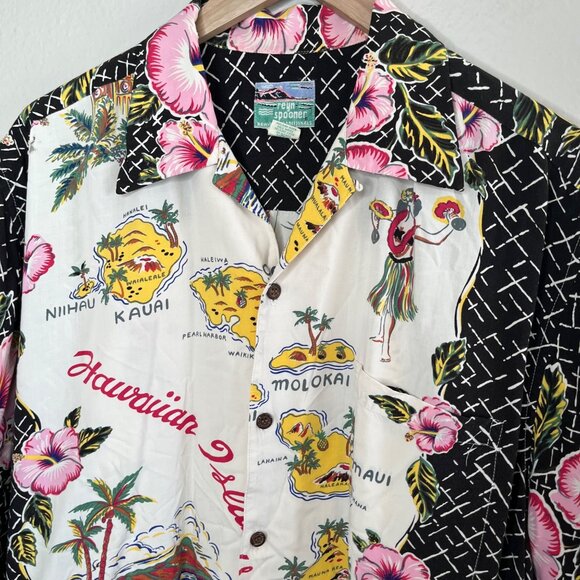 Vintage Reyn Spooner Hawaiian Islands Hula Girl Casual Button Down Shirt Large - Picture 3 of 8